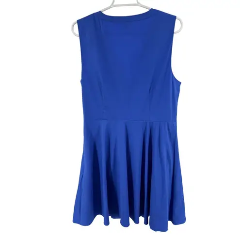 Daniel Cremieux Blue Sheath tie front Dress Crew Neck Sleeveless 12 knee length - Image 2