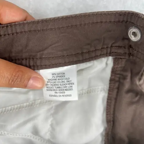 JM Collection Capri Pants Womens 24W Brown Clay Tummy Control Side Snap Hem