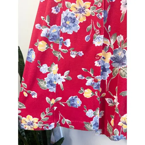 White Stag 90s Y2K Red Button Up Midi Dress size M