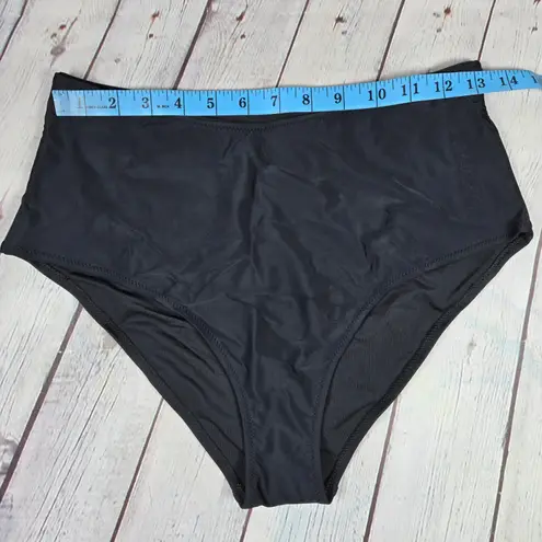 Aerie  Black High Waisted Bikini Bottom Swimsuit Size L