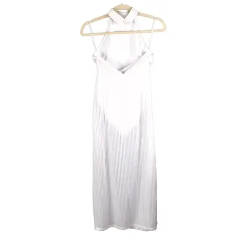 SONG OF STYLE Backless Bodycon Dress Women XS Attach Bodysuit Mesh Fairy Boho White