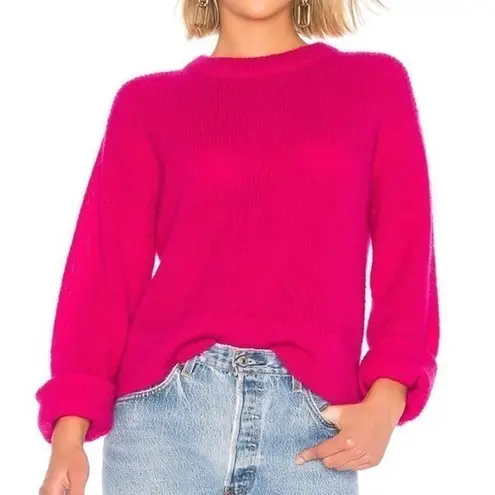 ALC Frank A.L.C. Riva Mohair Wool Blend Crewneck Pullover Sweater in Magenta Pink Sz S NWT