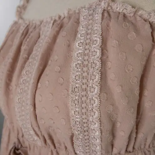 Vintage sexy silk camisoles lingerie, Swiss dots, dusty pink Pink Size XS