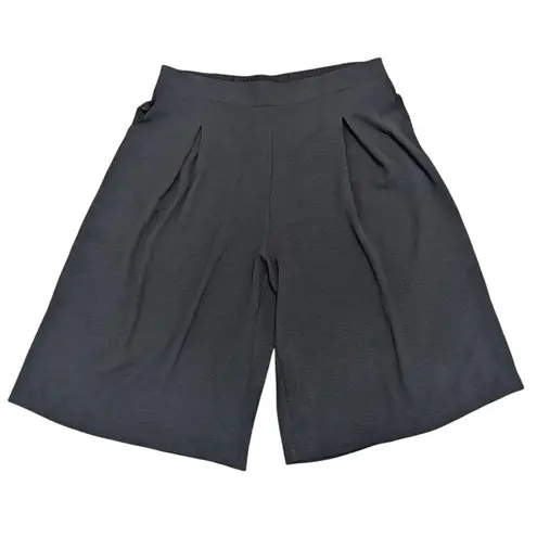 None Plus Size 3X 2X Black Wide Leg Culottes Gaucho Crop Pants Skort Cropped