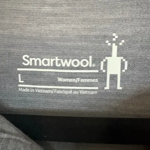 Smartwool Merino Wool Blend Button Down Short Sleeve Shirt Gray Large