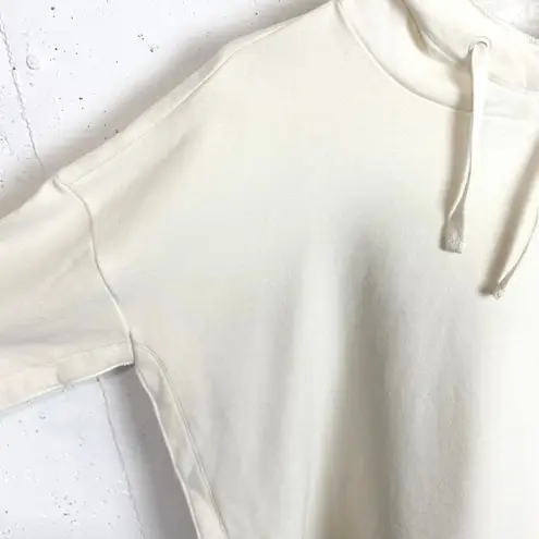 UpWest Womens Pullover Fleece Hoodie Dolman Sleeves Oversized Cream Size Medium