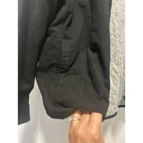 Dickies Women’s Plus Size 3X Duck Hooded Shirt Jacket Canvas Quilted Black Gray