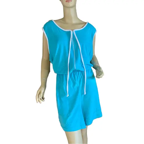 Granada New York VINTAGE 1980'S SKY BLUE TERRY CLOTH ROMPER (3X)