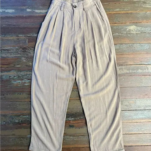 NWT Mable Linen Blend Wide Leg Trouser Style Pants ~ Size Medium 💚🍄 Tan
