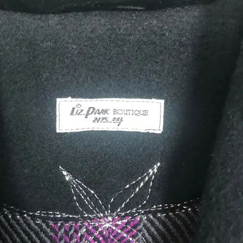 Liz Park Boutique Vintage Black Trench Coat Size Medium