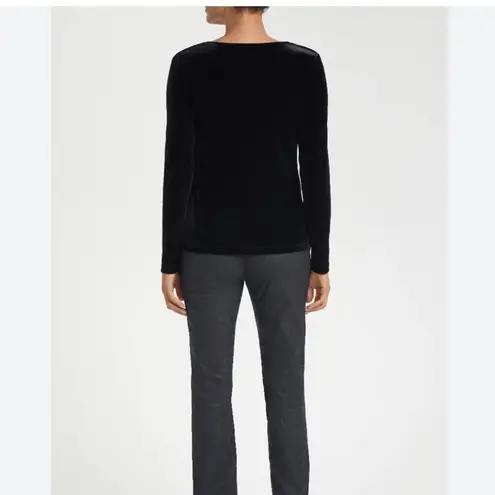 ANATOMIE Calliope Stretch Velvet Top in Black. MSRP $228 Black Size L