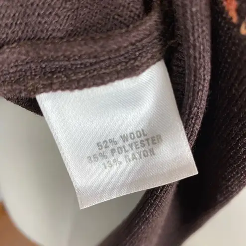 St. John Brown Animal Print Leopard Full Zip Cardigan Jacket Large