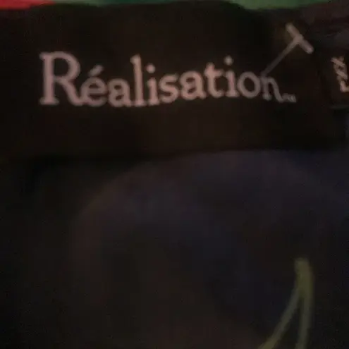 Realisation The Teale Wrap Dress 100% Silk size XXL cherry print Blue