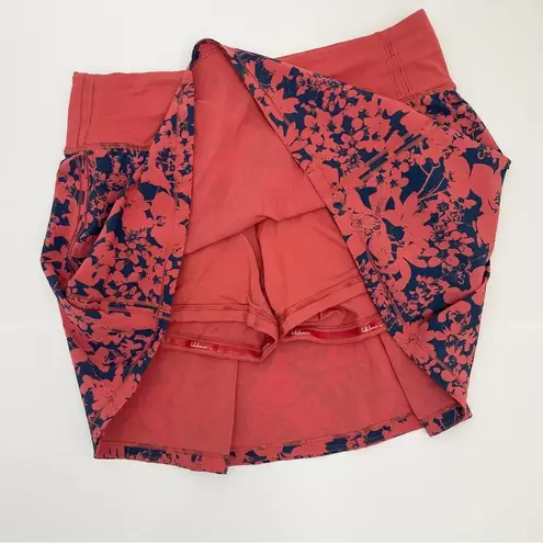Lululemon  Pace Rival Skirt Orange Blue Floral Size 2