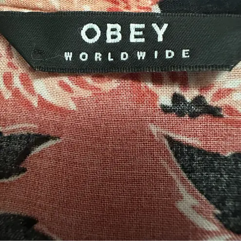 Obey  Red Floral Mini Dress