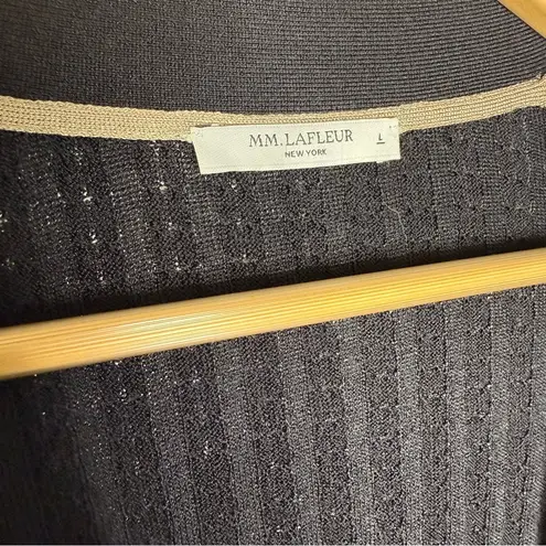 MM.LaFleur Black Cable Women's Cardigan Sweater Size Large