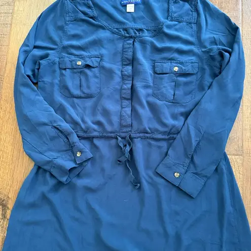 simply styled by SEARS, blue drawstring waist dress, size XL