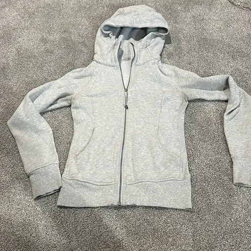 Lululemon Scuba Hoodie Heathered Core Ultra Light Grey size 2