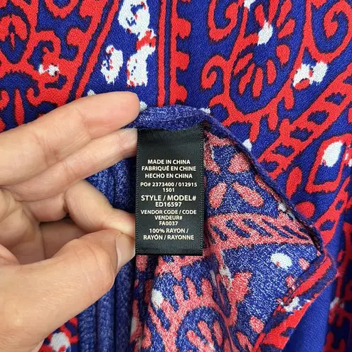 Ella Moss Fez Kaleidoscope Maxi Dress Paisley Print Women Royal Blue Red