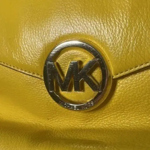 Michael Kors GUC Canary Yellow  Medium Sized Zippered Adjustable Strap Purse