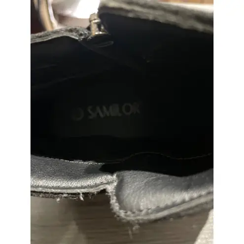 Saimilor Black Suede Platform Ankle Boots With Side Zipper & Ribbed Soles 11