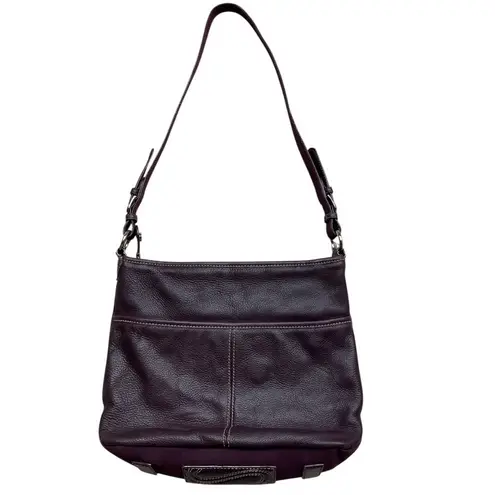 The Sak Women's Pebbled Leather Shoulder Crossbody Bag Stylish Chic Wine One Sz