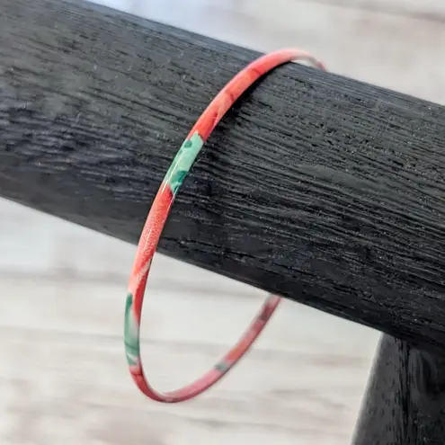 Vintage Bracelet Red & Green Thin Bangle