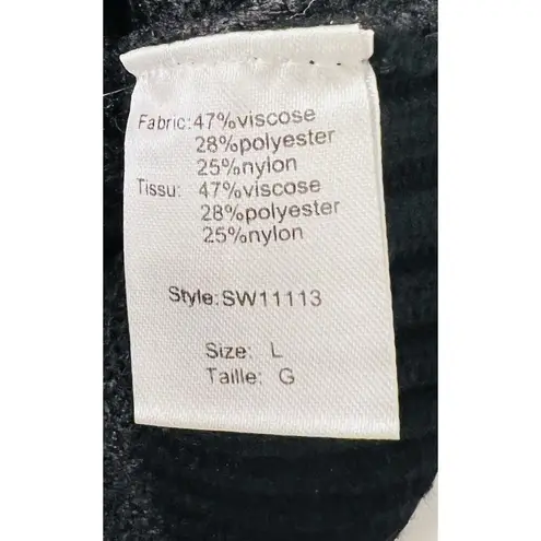 Elan Bree Black And White Women’s Sweater Mock Neck Size Large NWT