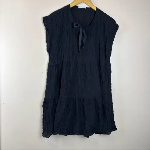 Robin Piccone Fiona Ruffle Cover-Up – Black – Size S – Sheer Swim Cover