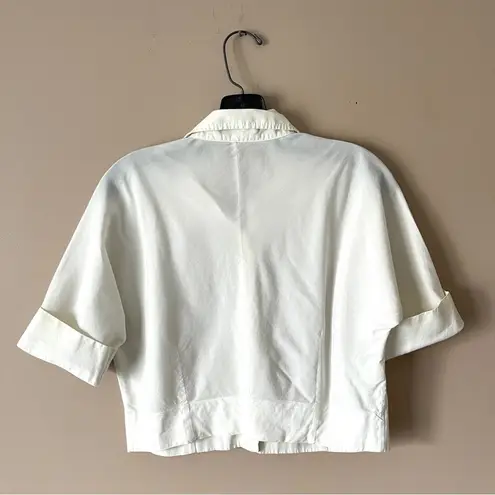 Dolce & Gabbana | White Button Down Crop Top Blouse Sz 10