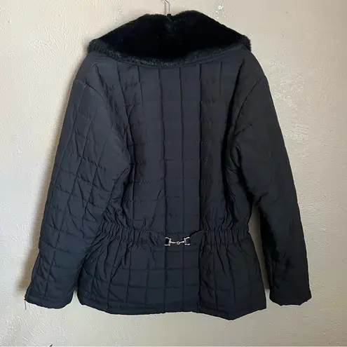 OSCC Black Quilted Fur Collar Jacket Medium