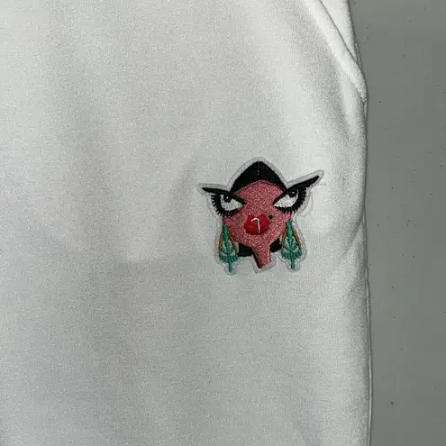 Badgley Mischka NWT Sz XL White Elastic Waistband French Terry Jogger Sweatpants