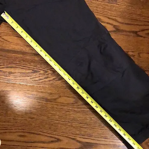 LANDS END Black Lined Snow Pants Zipper & Snap Close Internal Tab Sz MED 10/12