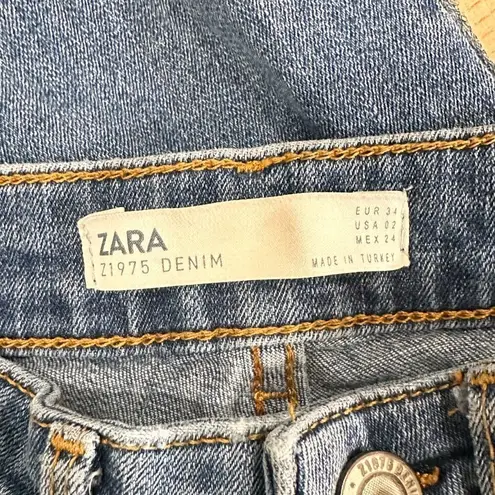 ZARA   Z1975 Metallic Side Stripe Cuffed Denim Jeans