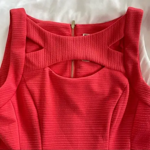Julian Taylor Sleeveless Dress Melon Color with Cute Front Cutouts Size 12