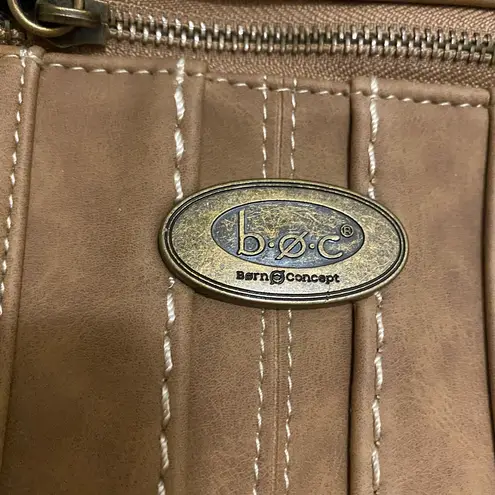 BOC Womens Purse Crossbody Bag Brown Faux Suede Western 10”H X 10”W X 2” Cowgirl Tan