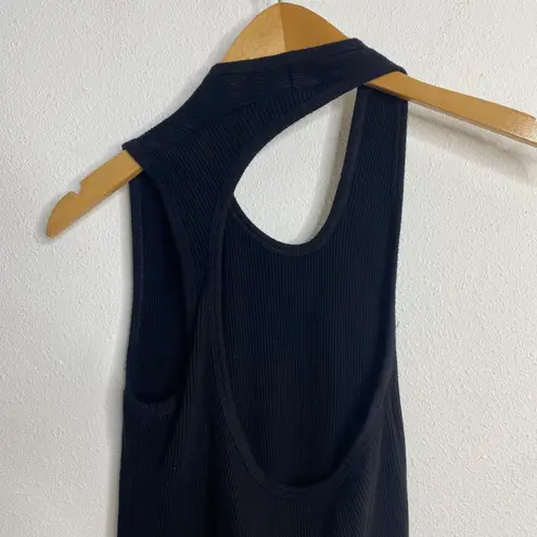 Helmut Lang Black Pulled Asym Racerback Tank