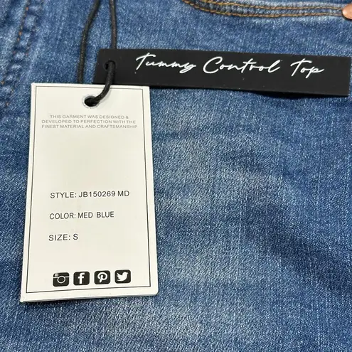 Judy Blue JB150269 Hey There Double Button Tummy Control Denim Jean Shorts Small