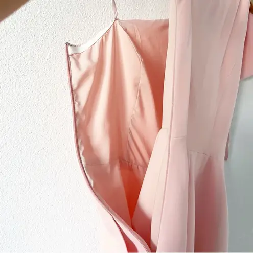 Gal Meets Glam Yvonne One Shoulder Bow Dress in Light Pink