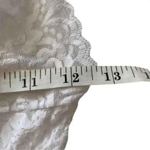 None White All Over Lace Floral Flower Camisole Tank Top Crop Lingerie Top Med