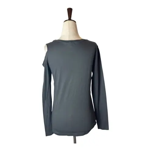 LNA Shirt Women XS Gray Cotton Cut Out Neckline Lightweight Tee Punk Athleisure