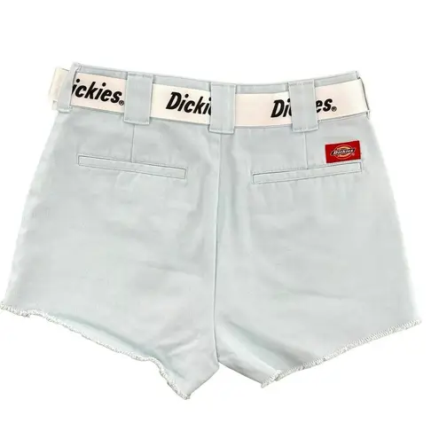 Dickies Womens Shorts Frayed Hem blue White Belt Juniors Sz 0/24
