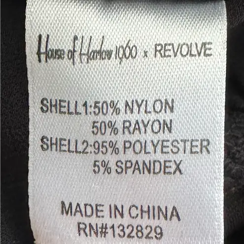 Revolve x House of Harlow 1960 Lauren black velvet stripes bodysuit, size XS