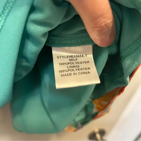 JODIFL Sleeveless Dress Floral Print Vibrant Babydoll Hawaiian Womens Size Small