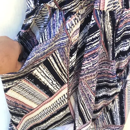 Veronica M Womens XS sleeveless v neck multi colored wrap front dress