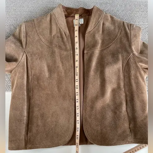 Vintage Made in Korea Tan Suede Cropped Leather Jacket Size Vintage Large