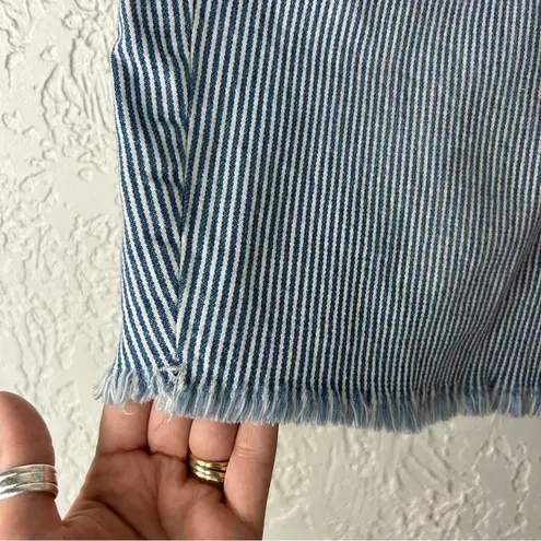 Seven 7 Striped Sunset Bermuda Raw Hem Denim Shorts Size 12