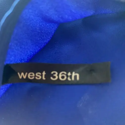 West 36th Top Royal Blue Shirt Silky Embroidered Womens M Size M