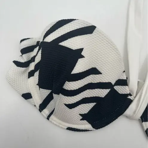ONIA Gaby Bikini Top Halter Bandeau B&W Swim Beach Houndstooth NWT Size Large