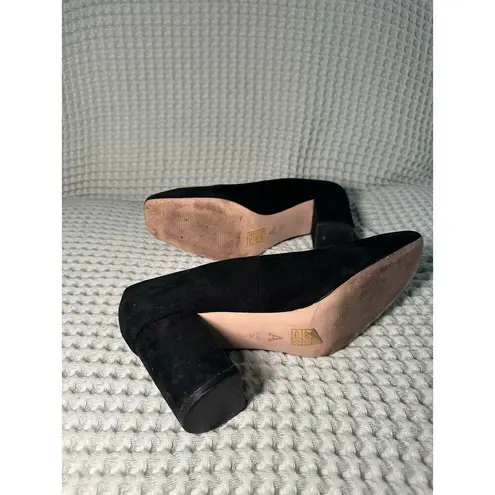 Anthropologie  Block Heel Pumps | Black Suede | 3 inch heel | 7.5